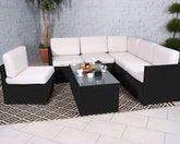 Royalcraft Berlin Six Seater Black Corner Lounge Set Royalcraft Berlin Six Seater Black Corner Lounge Set